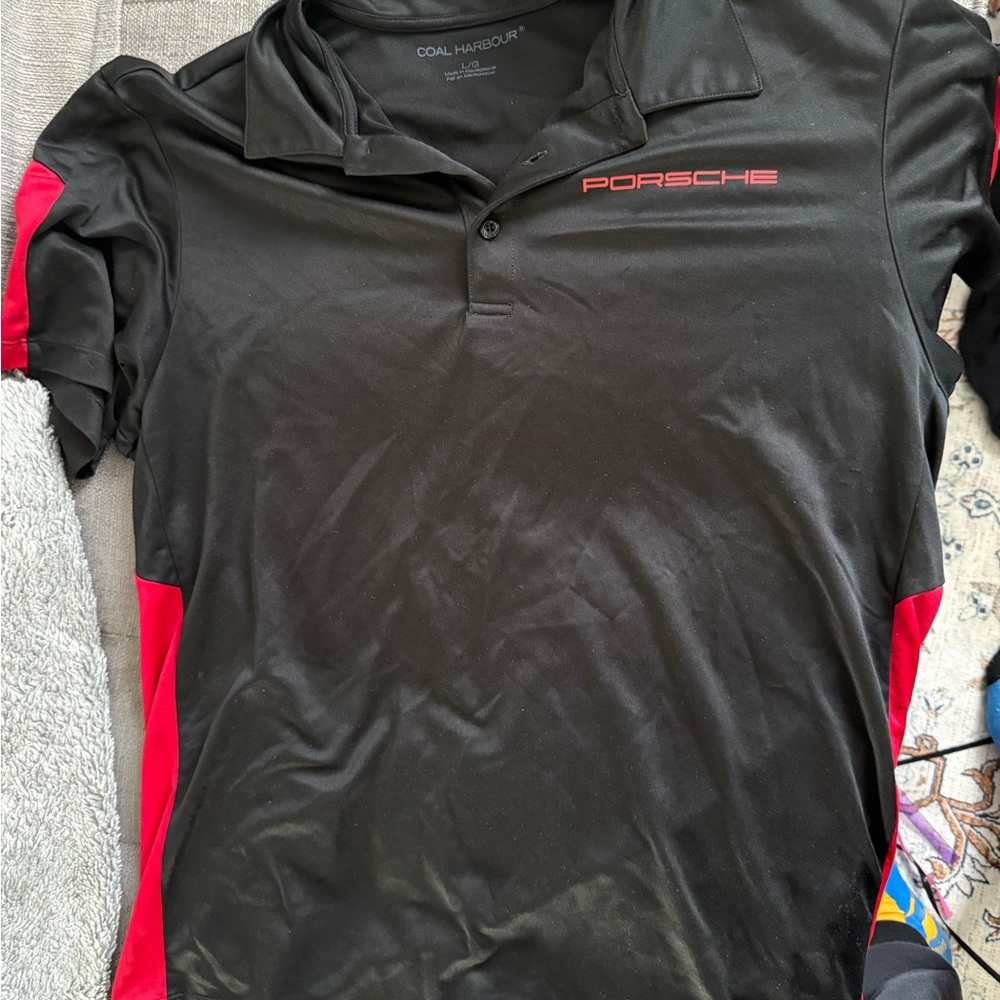 Porsche Black and Red Polo Shirt